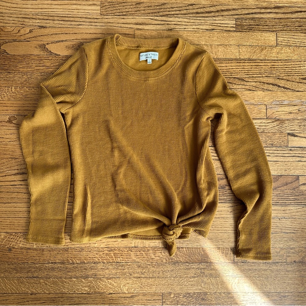 Mustard color Madewell Texture & Thread t-shirt long sleeve